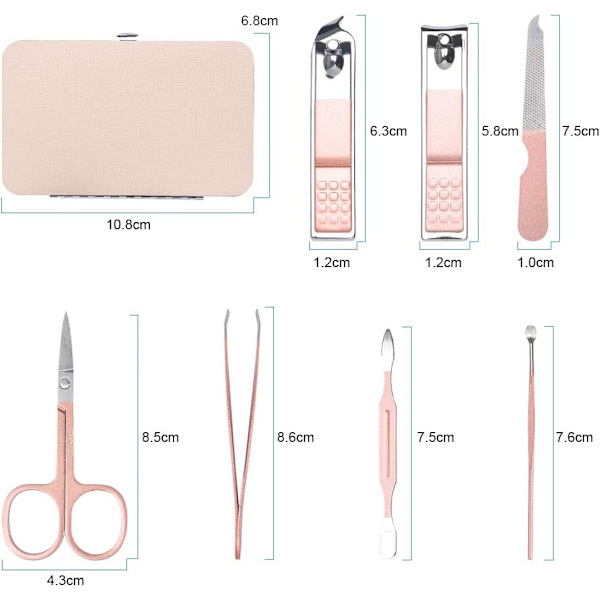 Manikyr- och Pedikyrset, 7 delar Professionella Nagelklippare Set S,ZQKLA