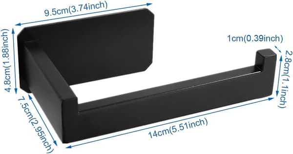 Sort Toiletpapirholder, Rustfrit Stål Rulleholder Toile,ZQKLA