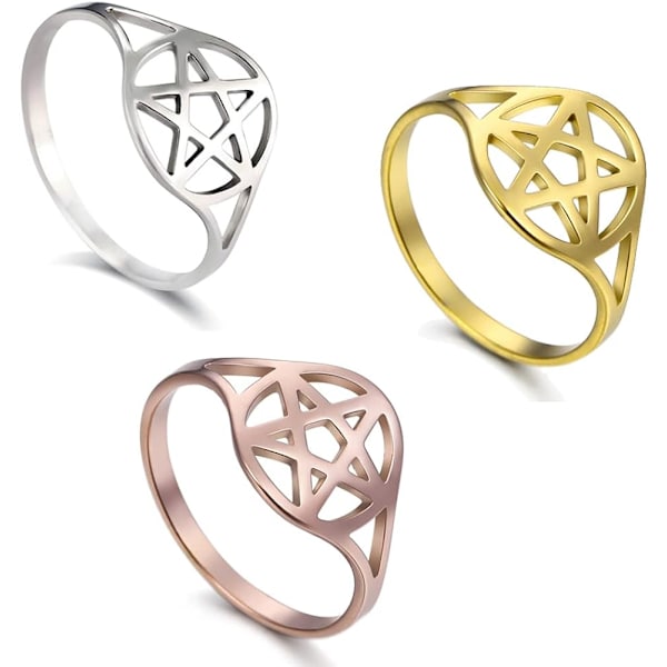 Pentagrammi Pentagrammi Sormussetti Naisille Wicca Tähtisormus, ZQKLA