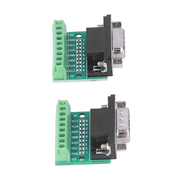 DB9 Hann Hunn Koblingsadapter Skrueterminal 9 Pinners 9 Hull Konverteringskort for RS232 RS485