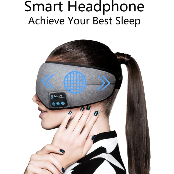 Langaton Sleep Mask, Unikuulokkeet säädettävä ja pestävä musiikki