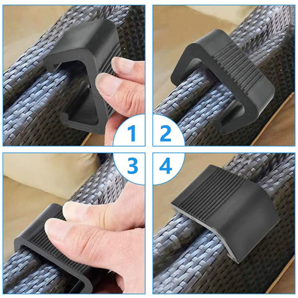 4,3 cm (10 st) rottingmöbelklämma passar för utomhus, ZQKLA