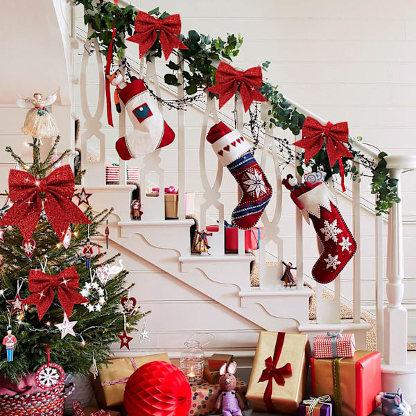 5 stk Glitrende Julebuer, Store Julebuer, Glitrende Buer