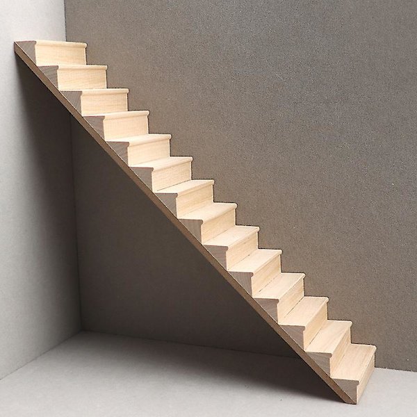 Miniatyr Stege DIY Omålad Trä Trapphus Dekor Dockhus Möbler Modell