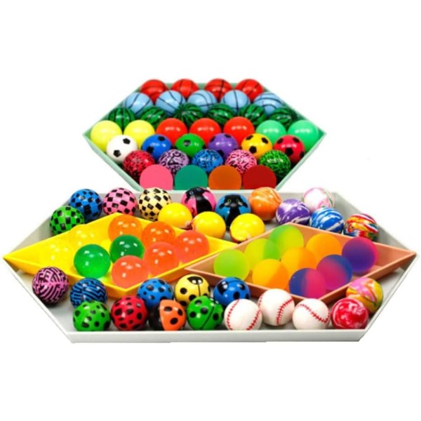 Hoppeballer, 50 stykker gummihoppeball assortert fargefu, ZQKLA