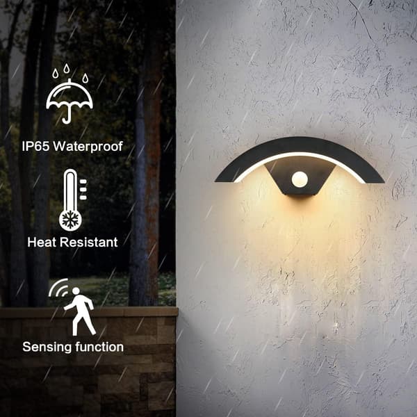Utomhus LED Vägglampa med Rörelsesensor, Antracitgrå 2,ZQKLA