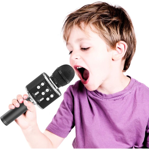 Karaokemikrofon (svart) för barn, trådlös Bluetooth Karao, ZQKLA