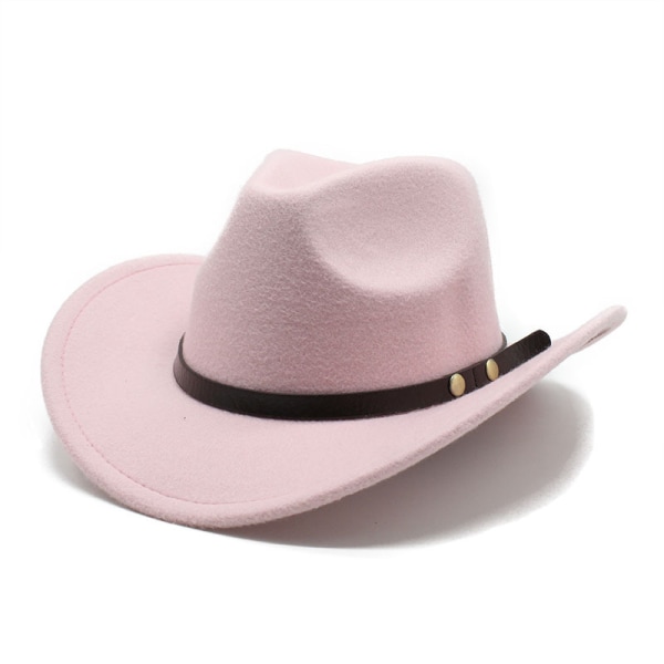 Amerikansk western cowboy hat filt hat mænd og kvinder ridning hat rullet skygge imitation uld jazz hat cowboy hat Claret