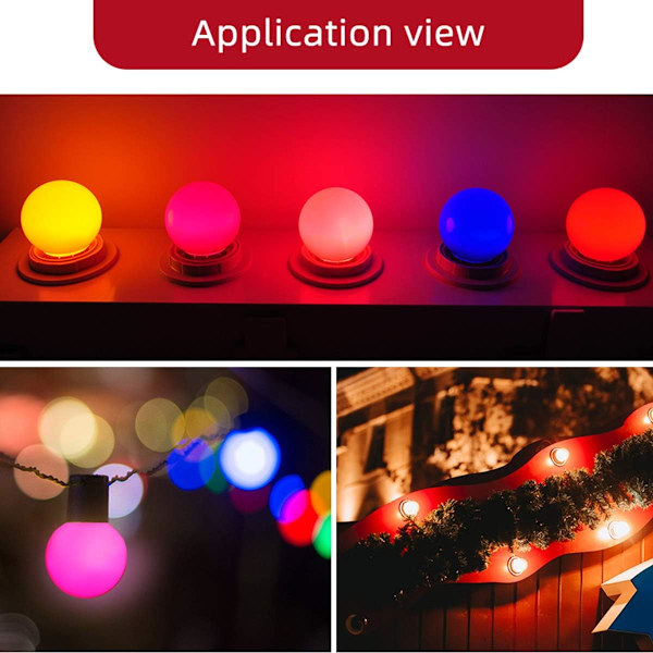 Förpackning med 10 B22 1W LED-lampor, Färgade Energieffektiva, ZQKLA