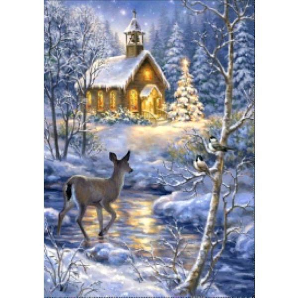 Diamantmålning 30x40cm - Julafton Jul Tomte multifärg,su