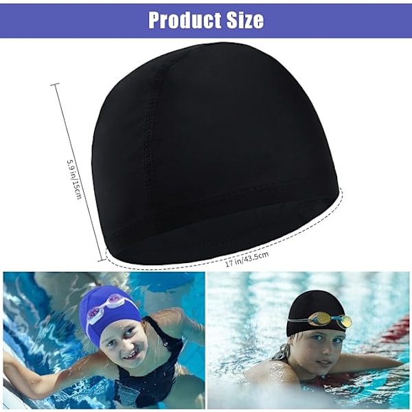 2 stk. badehetter svømmebasseng voksen badehetter myk polyester