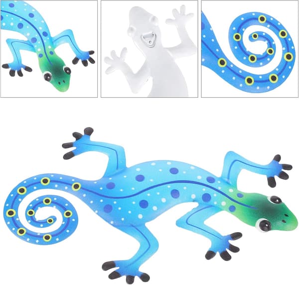 Ödla Metall Väggdekor för Vardagsrum - Gecko Figur - Järn G