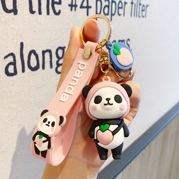 4st Lady Girl Söt PVC Panda Nyckelring Creative New Year Gif, ZQKLA