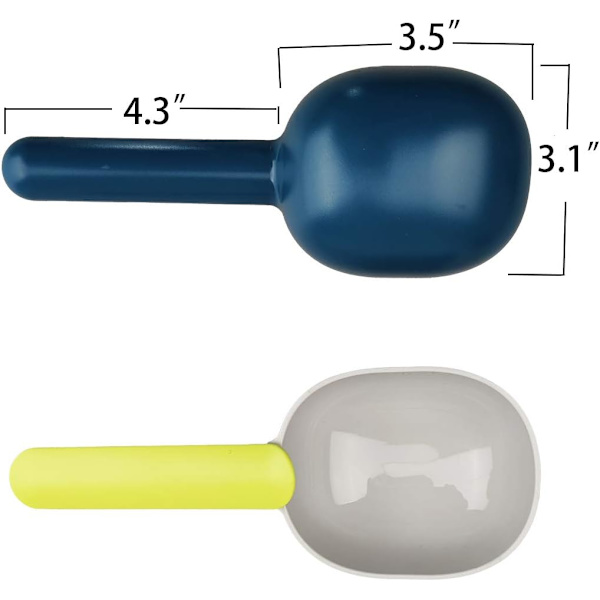 2 stk. Dyrefoder-Ske med Ergonomisk Pose-Klipshåndtag til Katte, ZQKLA