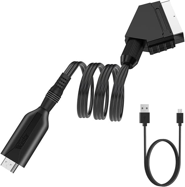 SCART til HDMI kabel, skift video lydkonverter, SCART til HDMI