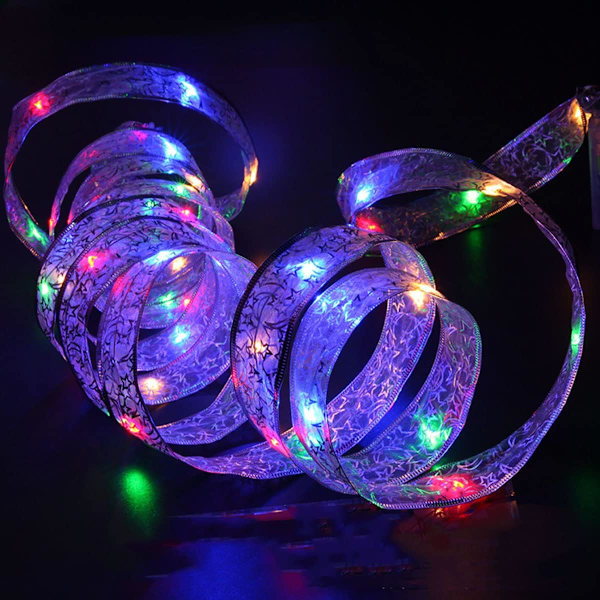 5m LED Dubbel Luminous Ribbon Ljussträngar Julgran D,ZQKLA