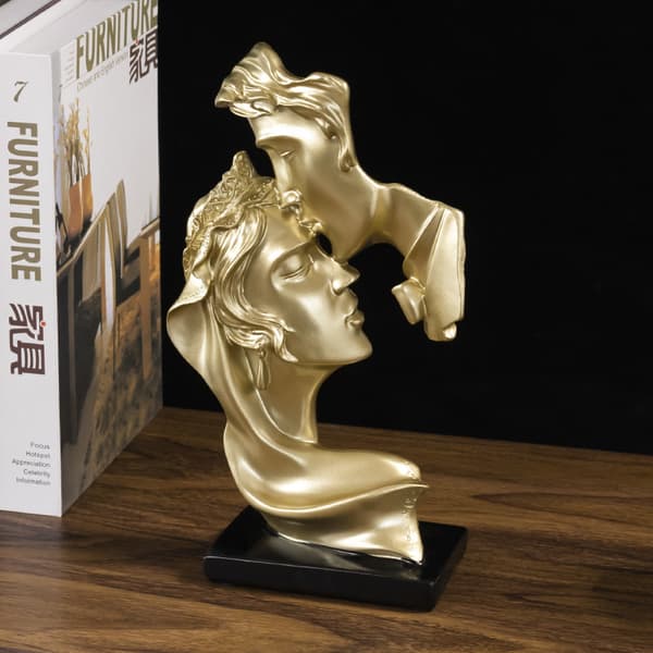 Kys Elsker Skulptur Resin Par Statue Figur Valentinsdag