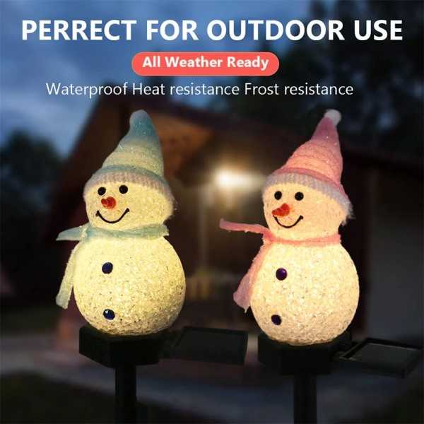 4 Pack Solar Julepynt Snowman Stake Lights Water,ZQKLA