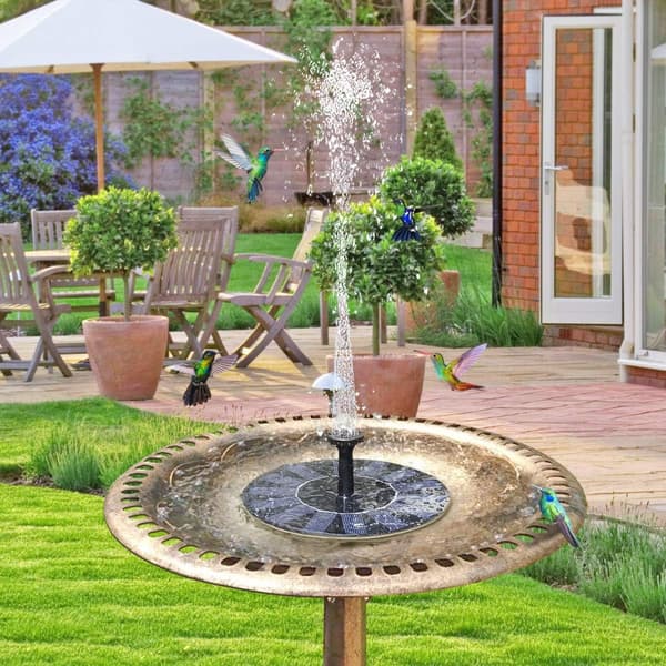 Solcellsdriven fågelbadsfountain Uppgraderad 1.5W Solcellsdriven Fontänpump med