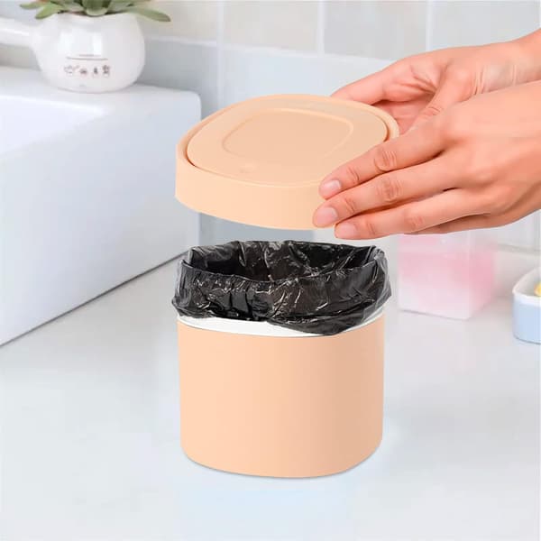 Mini Bordssopbehållare med Lock Liten Sovrum Pappers Sopbehållare fo