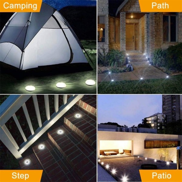 Lumière Solaire Extérieur, Lampe solaire pour jardin 4-pack 8 LED