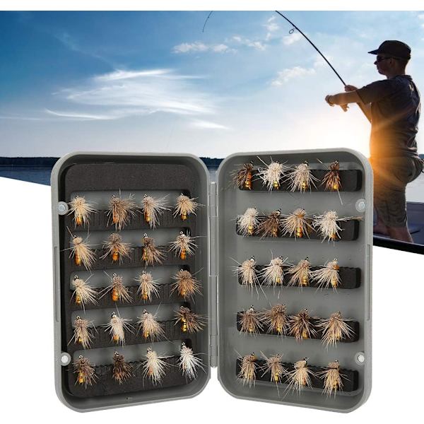 Flugfiske Flugor Kit, 40st Fiskedrag Paket Flugfiske E,ZQKLA