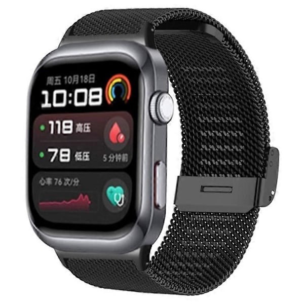 Kompatibel med Huawei Watch D2 Erstatningsreim Milanese Metall Mesh Armbånd Black