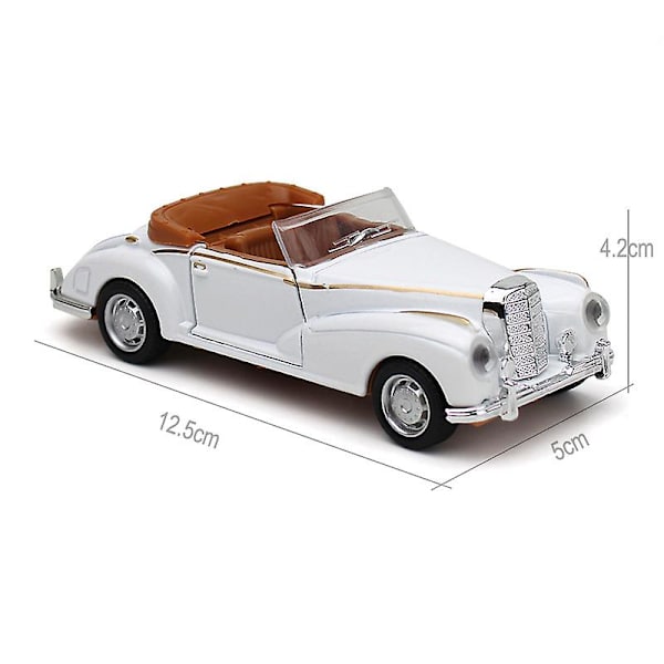 Klassiske Biler 1/32 Skala Model Legering Trykstøbt Simulation Træk Tilbage Cabriolet Køretøj Dreng Børn Samling, Sort