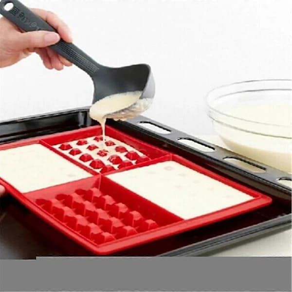 Vaffelform Kageform Non-stick Højtemperatur Hjerteform Silikone Bageværktøj Form Køkken Bageudstyr Vaffel Bageudstyr Rectangle