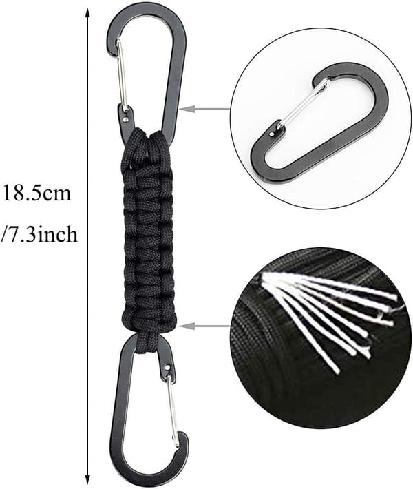 3-pack nyckelring med karbinhake, flätad repspänne, för ZQKLA