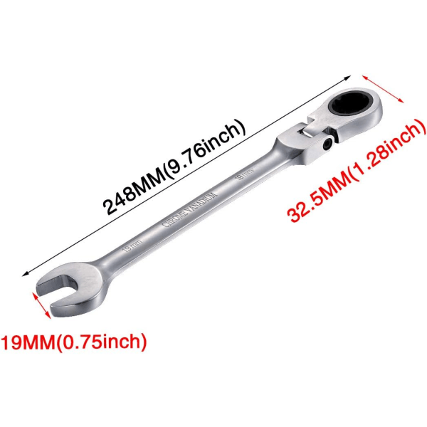 19 mm Spärrnyckel Spärrnyckel med flexibelt vridbart huvud Ac,ZQKLA