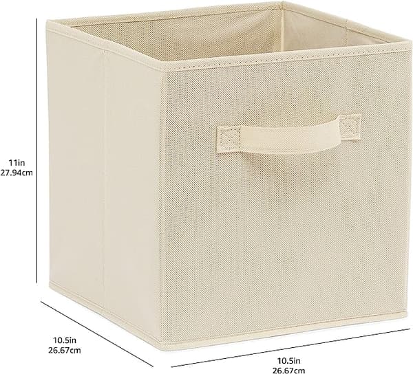 Sæt med 2 sammenklappelige opbevaringskasser, Beige