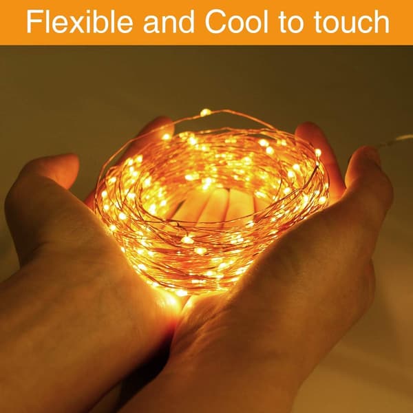 【4-pack】 Solcellslampa för utomhus, 12m 100 LED Ljussträng