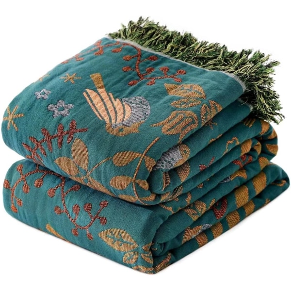 Boho Pläd för Säng - 100% Bomull Ultra Mjuk Rustik Quilt