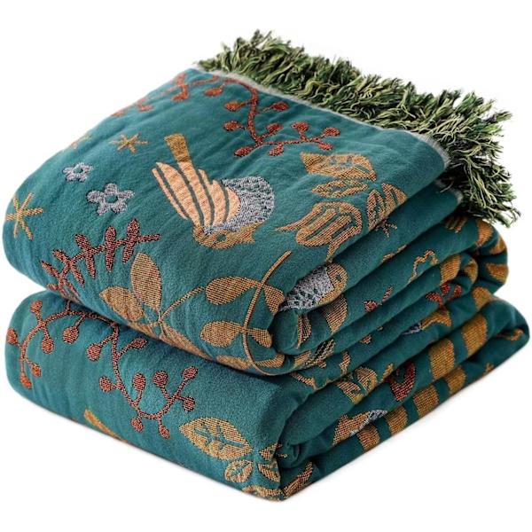 Boho-tyylinen heittopeitto sänkyyn - 100% puuvillaa, erittäin pehmeä ja rustiikkinen peitto