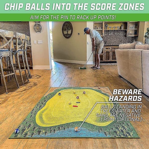1 sæt Chip Stick Golfspil Måtte Med 16 Grip Golfbolde Og 1 Chipping Måtter