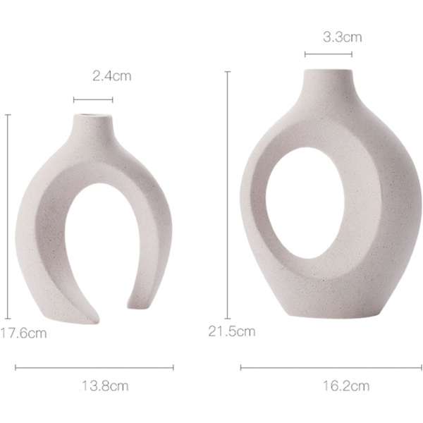 Keraaminen maljakko, design-maljakko, valkoinen kukka-maljakko, moderni pöytämalli, ZQKLA