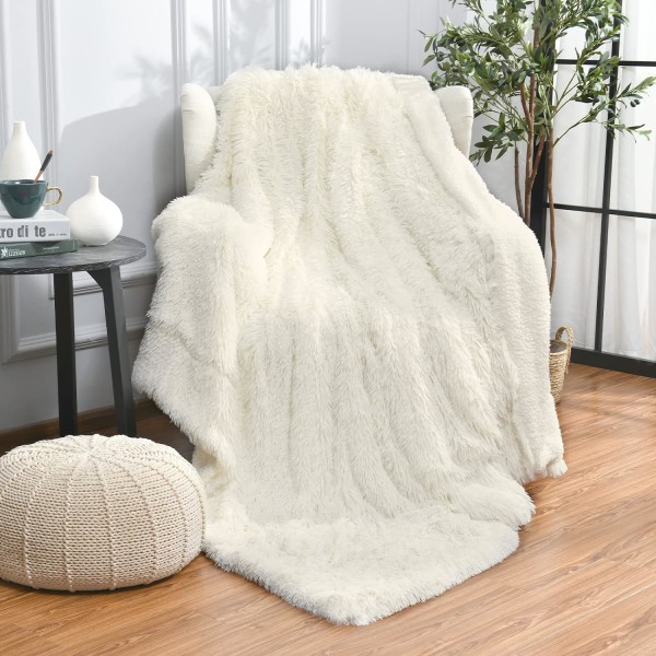 Shaggy Longfur Faux Fur Tæppe, Fuzzy Throw Tæppe 80*120cm, ZQKLA