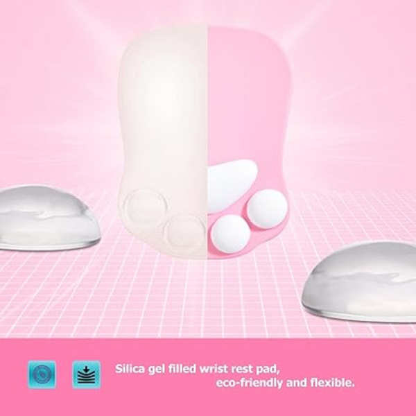 Musmatta med handledsstöd, Ergonomisk musmatta, Kawaii Katt M, ZQKLA