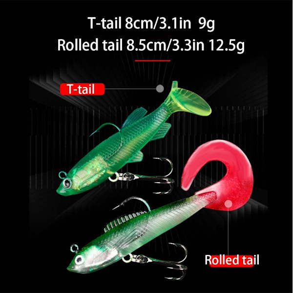 10 Stycken Predator Fiskedrag, Öringdrag, Mjukt Bete, Hav, ZQKLA