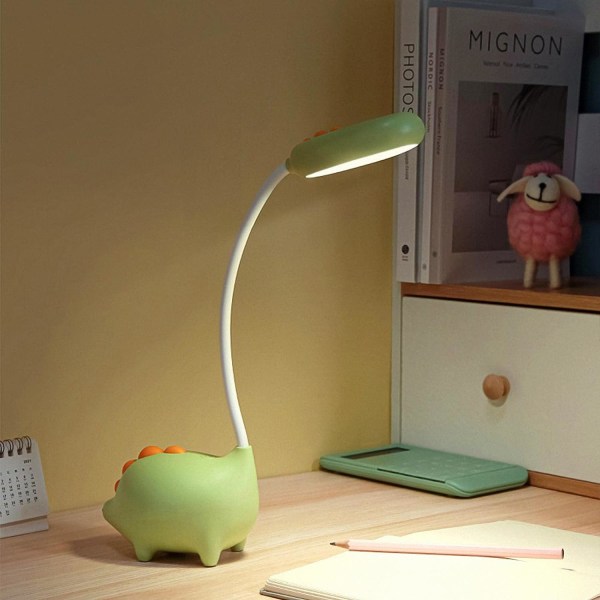 Ladattava dinosaurusten pöytälamppu, 3 väriä USB näönhoitopöytä, ZQKLA