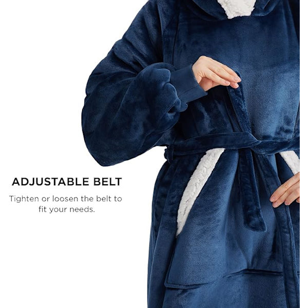 Oversized Brukbar Teppehettegenser, Langt Sherpa Fleece-teppe, ZQKLA
