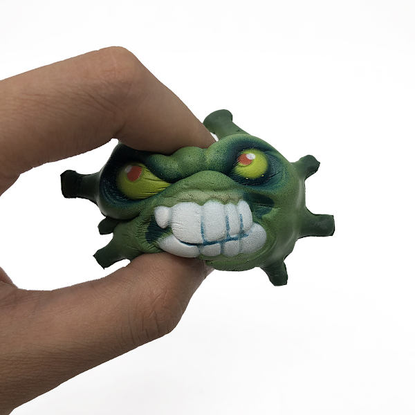 Blød Blå Tegneserie Simulation Prank Stress Relief Squeeze Legetøj, ZQKLA