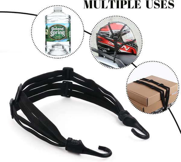 （60cm）3 Elastiska Bagagelås med Dubbla Krokar, Infällbara, ZQKLA