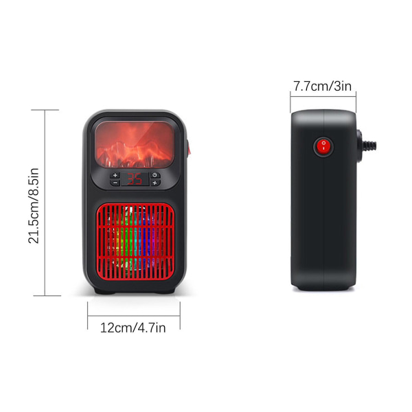 Mini Hjemmeovn med Flammeliknende Effekt, Liten Hjemme- og Kontorbordovn, ZQKLA