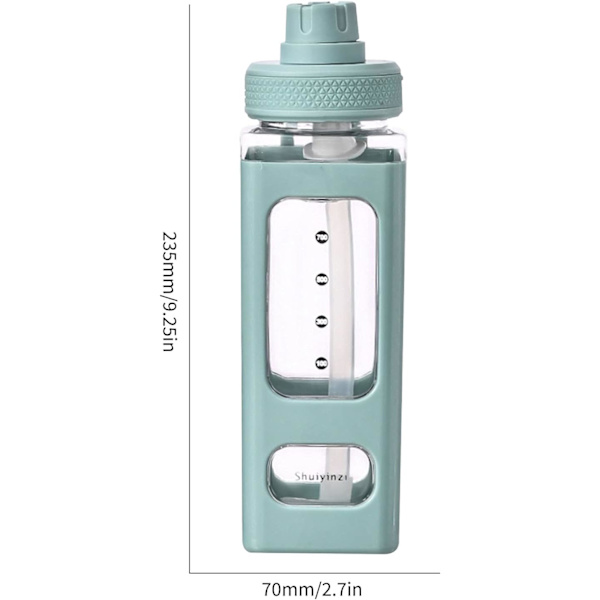 Kawaii-vesipullo pillillä ja tarralla 700 ml, ei vuoda, La, ZQKLA