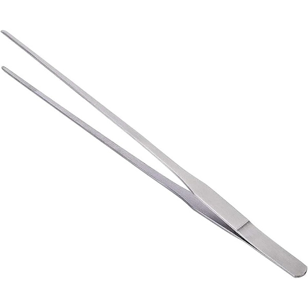 2 par 27 cm lange lige/buede rustfrie ståltænger, ZQKLA