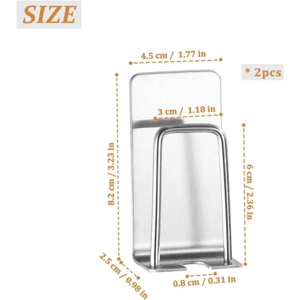(Silver) Set med 2 2 i 1 tandborsthållare - väggmonterad Wi,ZQKLA