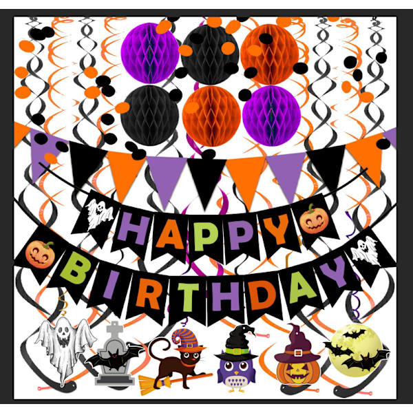 Happy Birthday Banner Papir Trekant Flag Bunting Cirkel Con,ZQKLA
