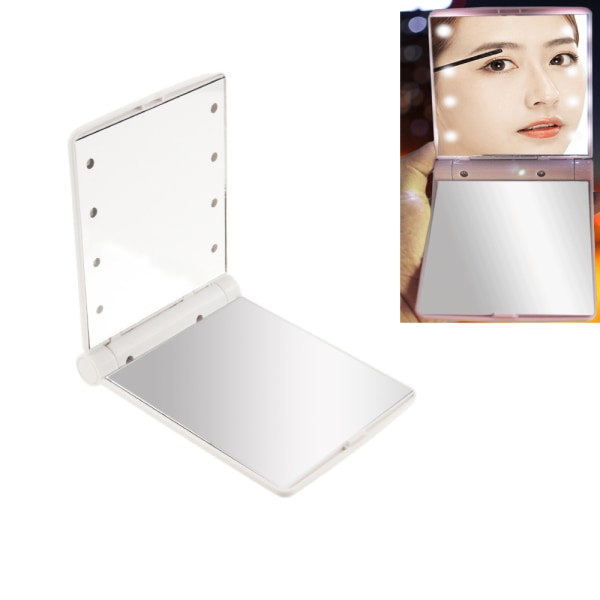Kosmetisk Spegel med LED-lampor, Vikbar Glas-smink Spegel, ZQKLA